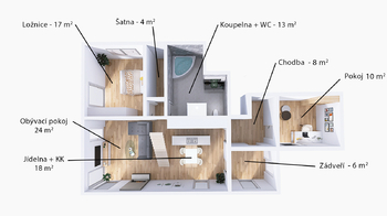 Prodej bytu 5+kk v osobním vlastnictví 154 m², Jabloňov