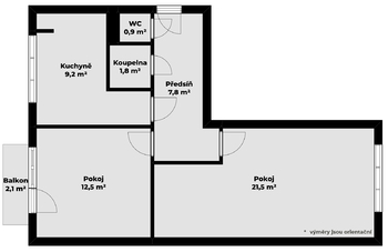 Prodej bytu 2+1 v osobním vlastnictví 55 m², Brno
