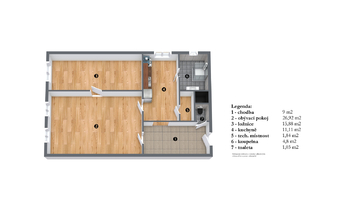 Prodej bytu 2+1 v osobním vlastnictví 70 m², Hostinné