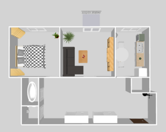 Půdorys - Prodej bytu 2+1 v osobním vlastnictví 66 m², Praha 10 - Vršovice