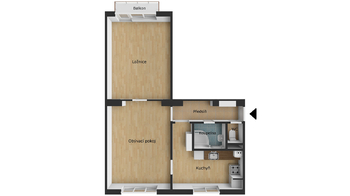 Prodej bytu 2+1 v osobním vlastnictví 58 m², Krupka