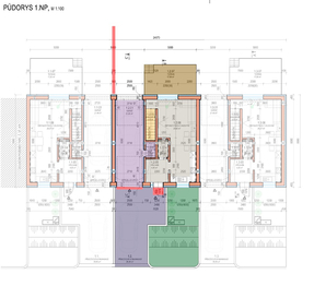 Půdorys přízemí - Prodej domu 93 m², Vlasatice