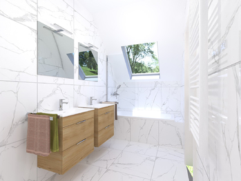 Koupelna 2NP - vizualizace - Prodej domu 132 m², Vlasatice