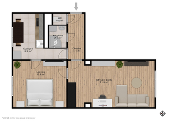 Prodej bytu 2+1 v osobním vlastnictví 53 m², Praha 3 - Žižkov