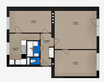 Prodej bytu 3+1 v osobním vlastnictví 75 m², Chrudim