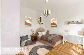Dětský pokoj vizualizace - Prodej bytu 3+kk v osobním vlastnictví 61 m², Pardubice