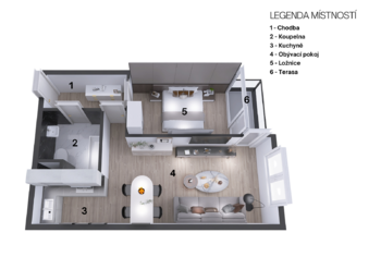 Pronájem bytu 2+kk v osobním vlastnictví 54 m², Chrudim