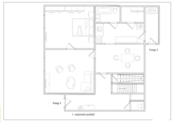 2D půdorys - Prodej domu 96 m², Dubňany