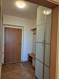 chodba s úložným prostorem - Pronájem bytu 1+kk v osobním vlastnictví 45 m², Praha 10 - Záběhlice