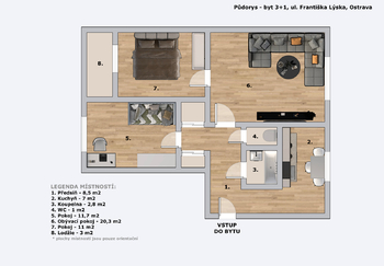 Prodej bytu 3+1 v osobním vlastnictví 68 m², Ostrava