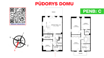 Půdorys domu - Prodej domu 144 m², Veltrusy
