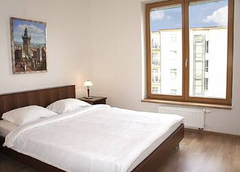 ložniceložnice - Pronájem bytu 2+kk v osobním vlastnictví 50 m², Praha 5 - Smíchov