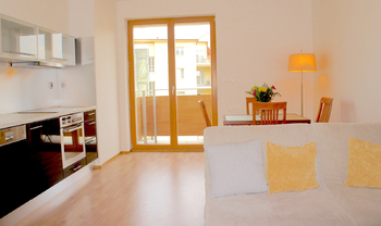 obývací pokoj - Pronájem bytu 2+kk v osobním vlastnictví 50 m², Praha 5 - Smíchov 