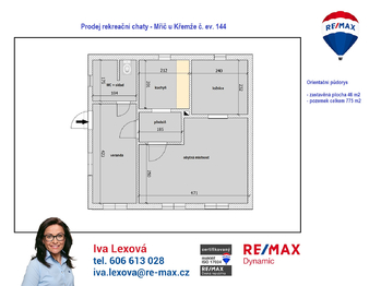 orientační půdorys - Prodej chaty / chalupy 46 m², Křemže