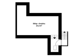Orientační půdorys sklepa - Prodej domu 91 m², Nová Ves I