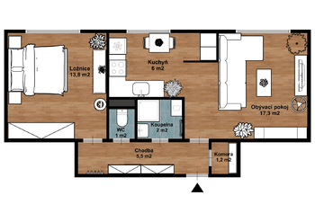 Pronájem bytu 2+1 v osobním vlastnictví 50 m², Kutná Hora