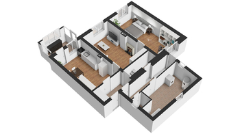 3D půdorys - Prodej domu 85 m², Zbiroh