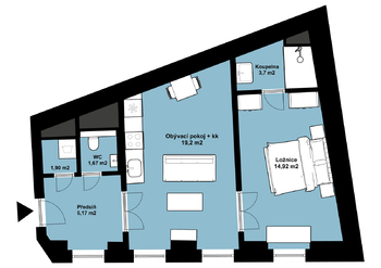 Pronájem bytu 2+kk v osobním vlastnictví 46 m², Praha 1 - Staré Město