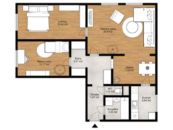 Prodej bytu 3+1 v osobním vlastnictví 77 m², Ostrava