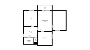 Půdorys - Prodej bytu 3+1 v družstevním vlastnictví 73 m², Ostrava