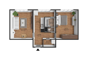 Prodej bytu 2+1 v osobním vlastnictví 54 m², Aš
