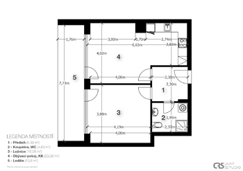 Prodej bytu 2+kk v osobním vlastnictví 53 m², Praha 4 - Modřany