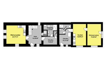 Orientační půdorys 1.NP - Prodej domu 186 m², Radovesnice II