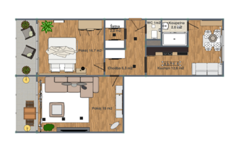 Prodej bytu 2+1 v osobním vlastnictví 57 m², Chomutov