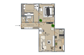 Prodej bytu 3+1 v osobním vlastnictví 65 m², Klášterec nad Ohří