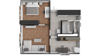 3D - Prodej bytu 2+1 v osobním vlastnictví 53 m², Praha 6 - Veleslavín