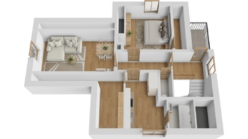 Prodej rodinného domu, Sopotnice - vizualizace 2. NP - Prodej domu 152 m², Sopotnice