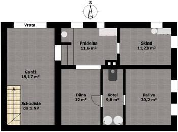 1. podzemní podlaží - Prodej chaty / chalupy 255 m², Krásná Hora nad Vltavou