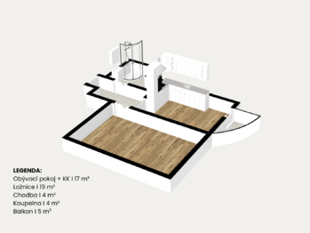Pronájem bytu 2+kk v osobním vlastnictví 57 m², Hradec Králové