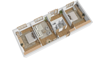 Půdorys bytu 3+1 - Prodej bytu 3+1 v osobním vlastnictví 74 m², Hradec Králové