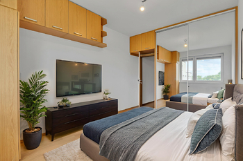 ložnice - vizualizace - Prodej bytu 2+kk v osobním vlastnictví 45 m², Praha 10 - Uhříněves