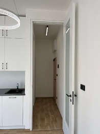 pohled do předsíně - Pronájem bytu 1+kk v osobním vlastnictví 26 m², Zubří
