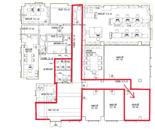 Pronájem kancelářských prostor 20 m², Praha 8 - Kobylisy