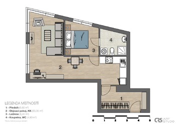 Prodej bytu 2+kk v osobním vlastnictví 54 m², Praha 6 - Břevnov