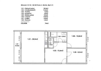 Pronájem bytu 3+kk v osobním vlastnictví 68 m², Praha 4 - Michle