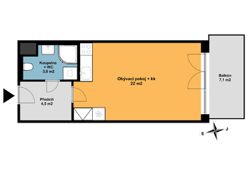 Pronájem bytu 1+kk v osobním vlastnictví 39 m², Praha 4 - Háje