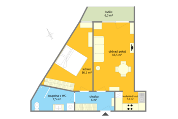 Pronájem bytu 2+kk v osobním vlastnictví 59 m², Brno