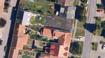 Stavební pozemek - rozměry - Prodej pozemku 268 m², Měnín