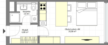 Pronájem bytu 1+kk v osobním vlastnictví 29 m², Brno