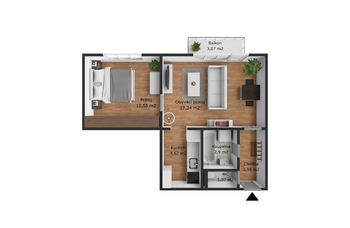 Prodej bytu 2+1 v osobním vlastnictví 47 m², Plesná