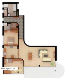Půdorys - Pronájem bytu 4+kk v osobním vlastnictví 191 m², Ostrava