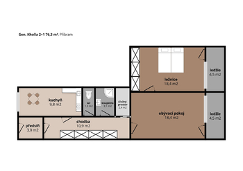 Prodej bytu 2+1 v osobním vlastnictví 74 m², Příbram