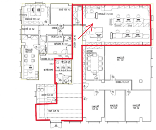 Pronájem kancelářských prostor 72 m², Praha 8 - Kobylisy