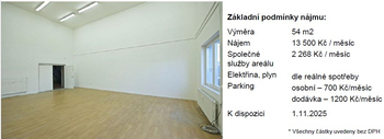 Pronájem kancelářských prostor 54 m², Praha 10 - Malešice