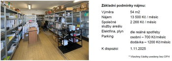 Pronájem skladovacích prostor 54 m², Praha 10 - Malešice