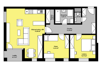 Pronájem bytu 3+kk v osobním vlastnictví 85 m², Kolín